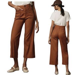 Anthropolgie Women's Brown Wide-Leg Capri Pants
